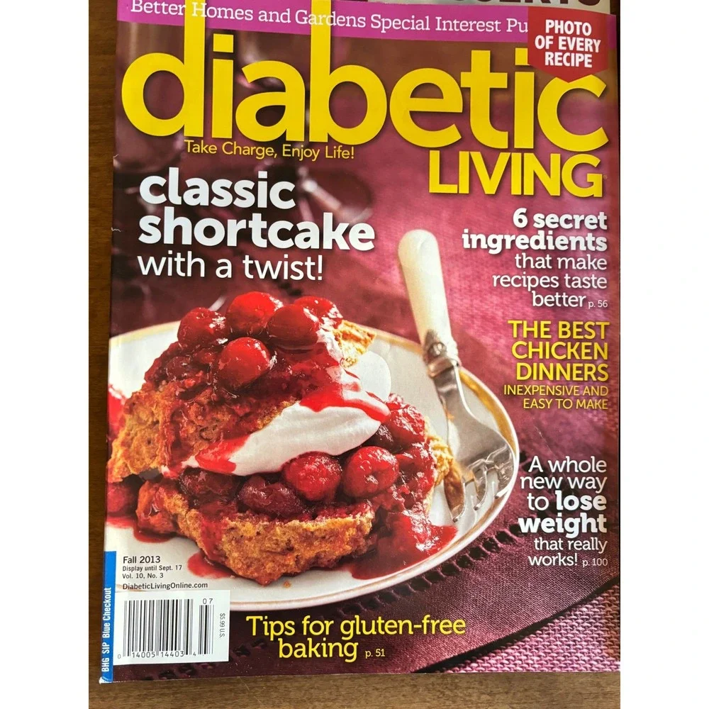Lot of 4 Diabetic Living‎ Magazines 2013 Spring Summer Fall Winter BHG Recipes